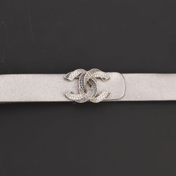 CHANEL INTERLOCKING CC SILVER BELT 2aed09