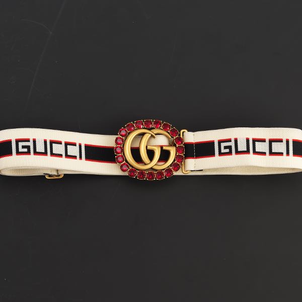 GUCCI GG CANVAS BELT WITH CRYSTAL 2aed22
