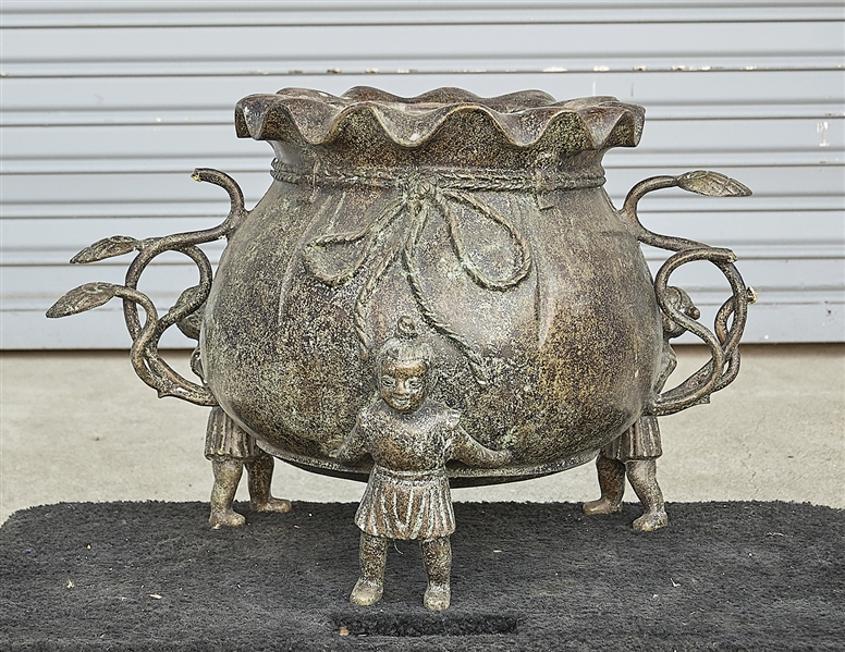 Chinese bronze censer; figural