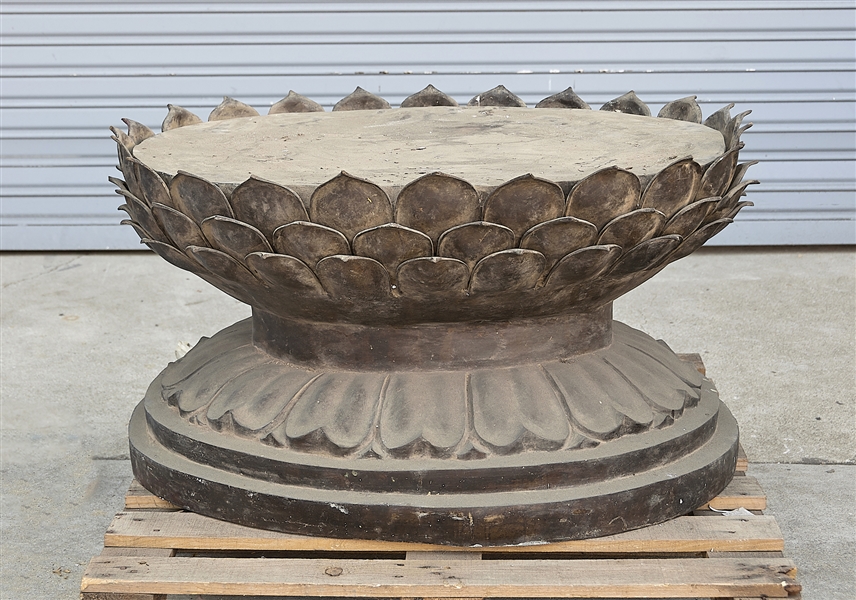 Large Chinese bronze lotus stand  2aed5b