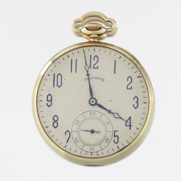 14K ILLINOIS 21 JEWEL OPEN FACE POCKETWATCH