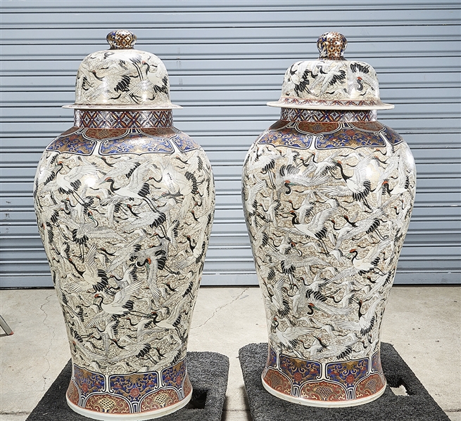 Pair of tall Chinese enameled porcelain 2aedc8