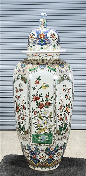 Tall Chinese enameled porcelain covered