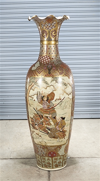 Tall Japanese Satsuma vase; 61