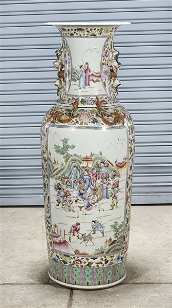 Tall Chinese enameled porcelain vase;