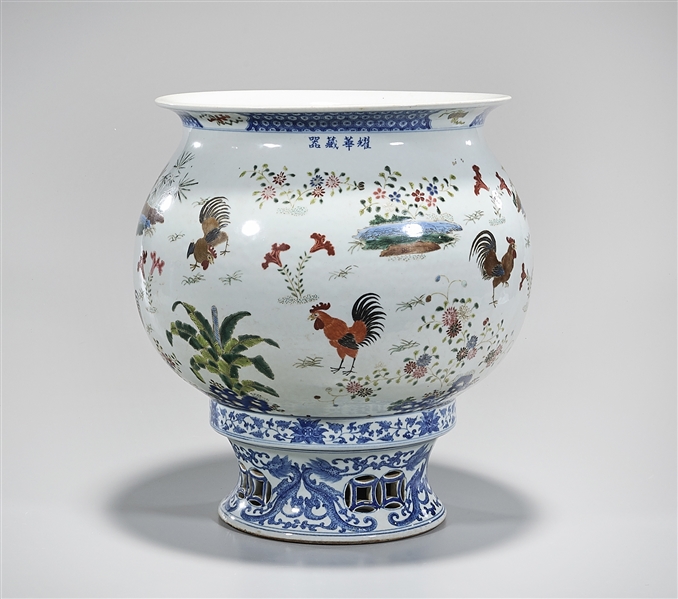 Chinese blue and white and enameled