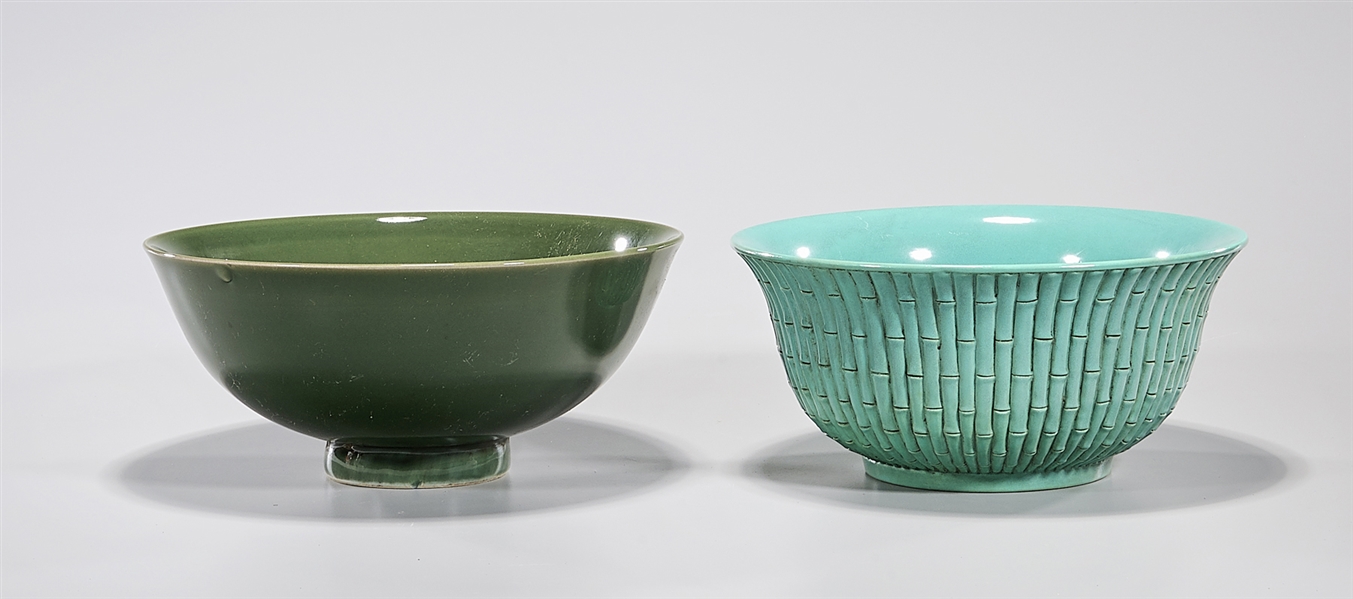 Two Chinese monochromatic glazed