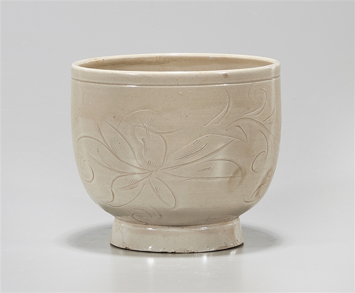 Chinese white glazed porcelain footed