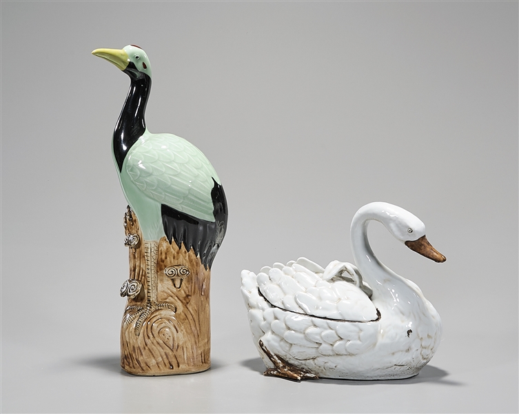 Two Chinese glazed porcelain birds  2aee08