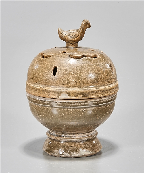 Chinese brown glazed ceramic censer;