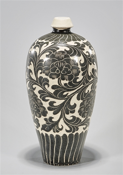 Chinese black and white glazed ceramic