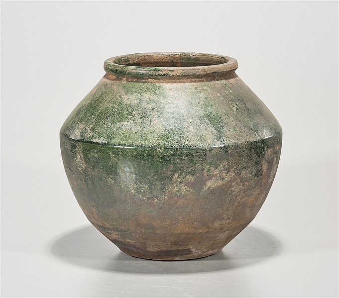 Chinese green glazed ceramic jar; 8