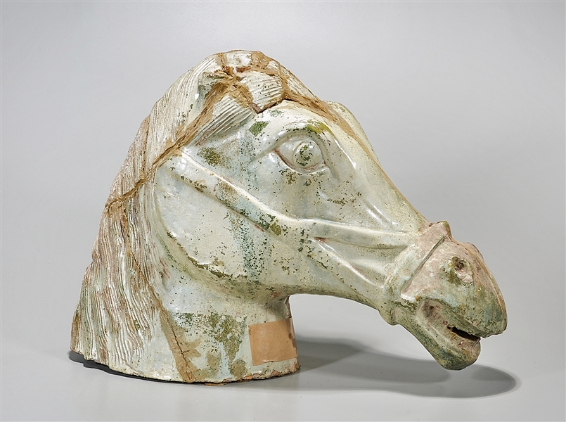 Chinese glazed ceramic horse head;