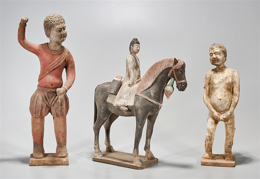 Three Chinese pottery figures  2aeeb5