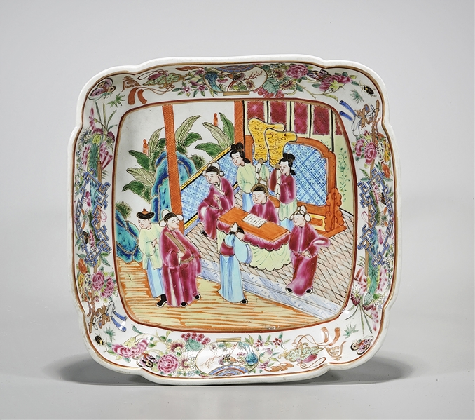 Chinese enameled porcelain dish;