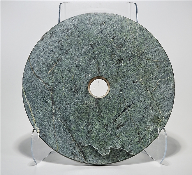 Large Chinese hardstone bi disc; D: