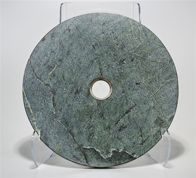 Large Chinese hardstone bi disc;