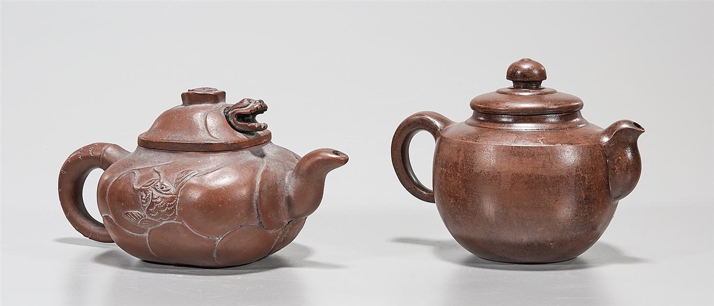 Two Chinese Yixing pottery tea