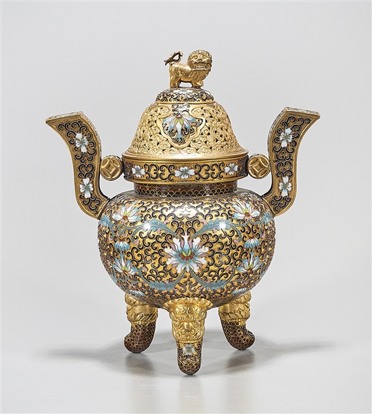 Chinese gilt metal and cloisonne