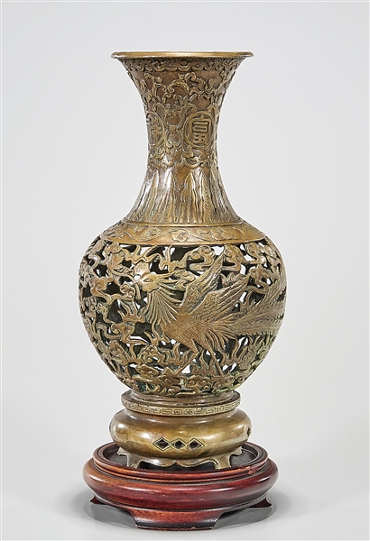 Chinese metal vase with openwork 2aef4a