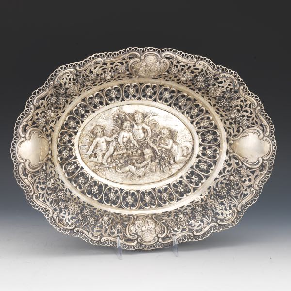 SILVER RETICULATED CHERUB BOWL  2aef8d