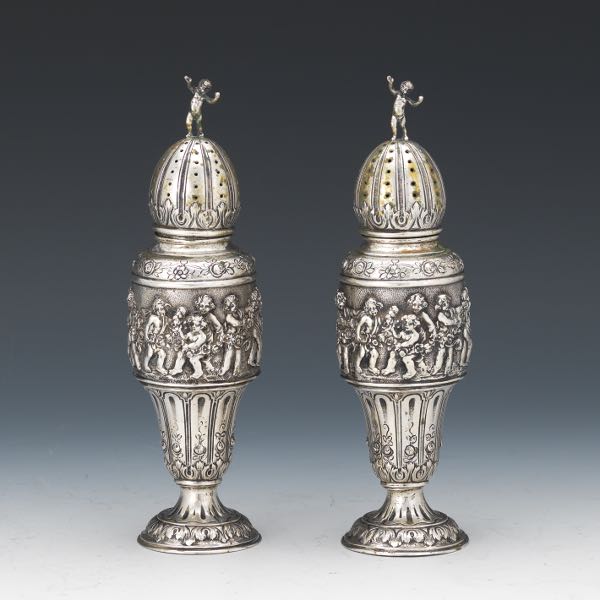 PAIR OF GERMAN 800 SILVER BAROQUE 2b17e2