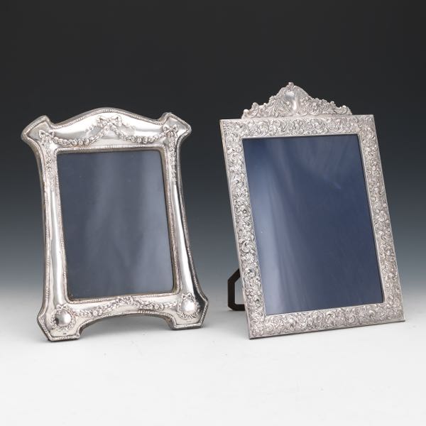 TWO STERLING SILVER PICTURE FRAMES