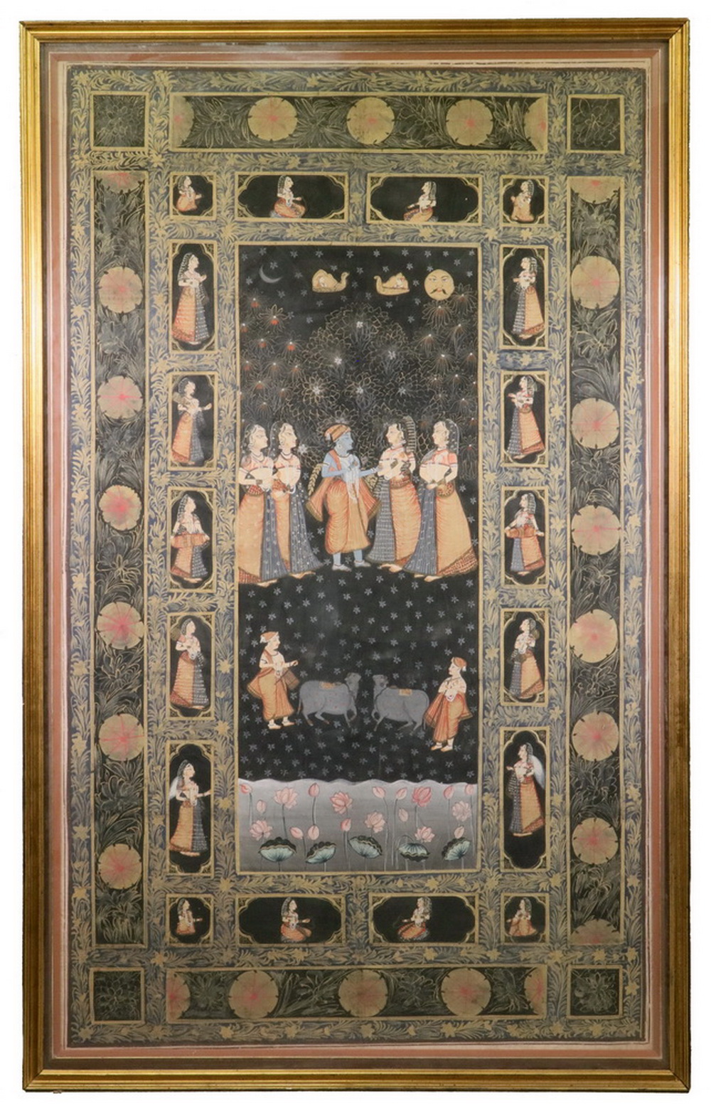 LARGE INDIAN PAINTING ON CLOTH 2b1827