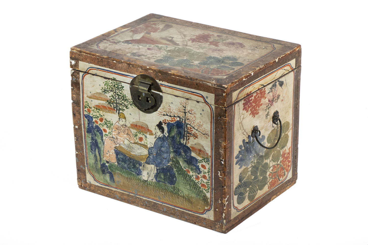 19TH C CHINESE PAINTED TEA BOX 2b186a