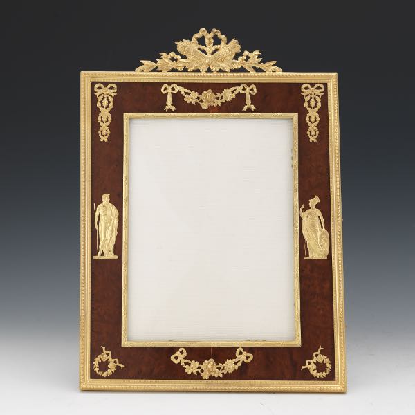 FRENCH EMPIRE STYLE DORE BRONZE, BURLWOOD