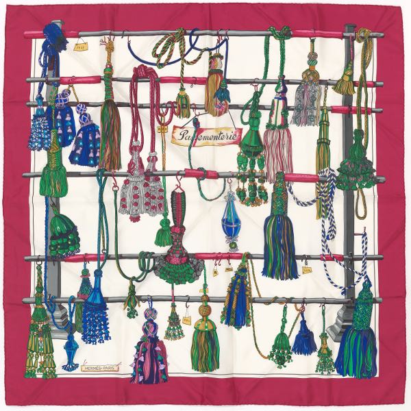 HERMES SILK TWILL SCARF "PASSEMENTERIE"