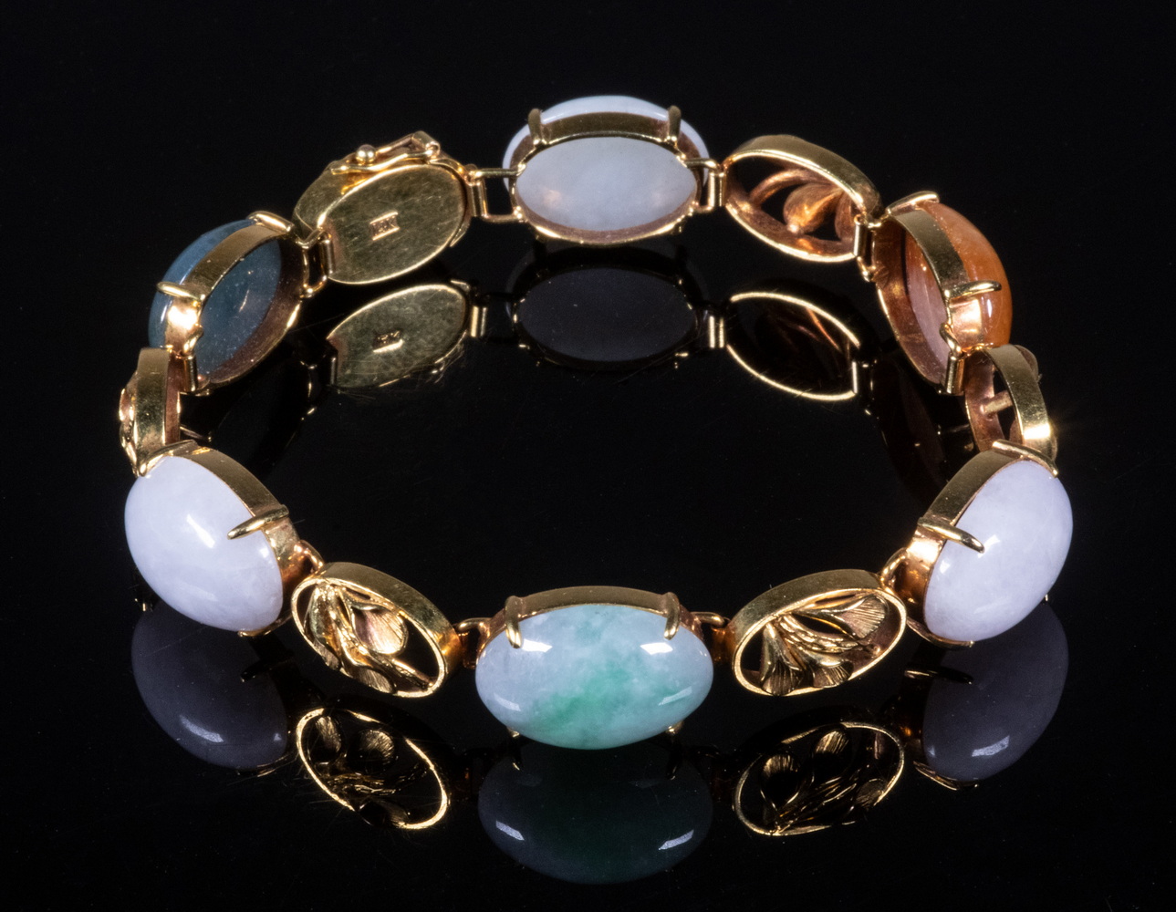 CUSTOM 14K GOLD JADE BRACELET 2b19a8