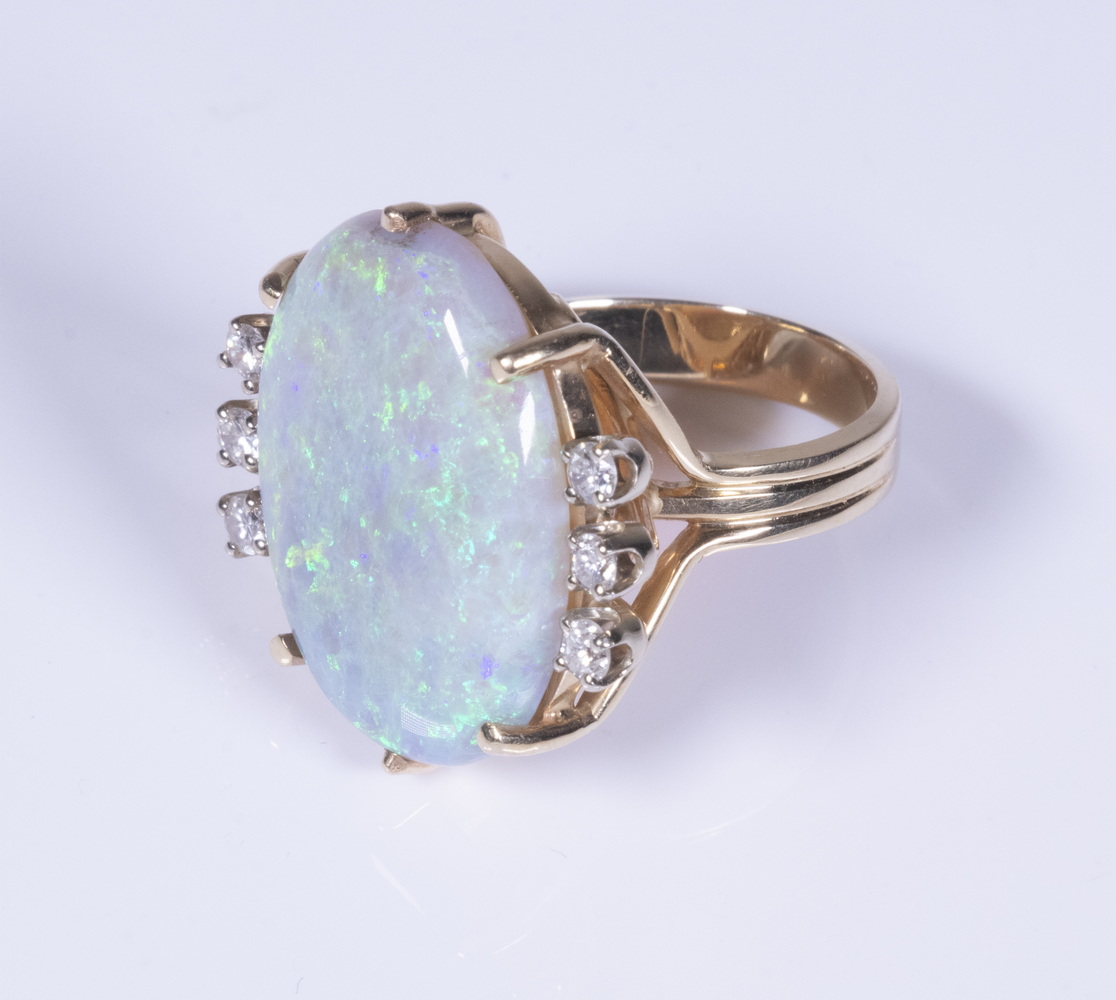 LADY S OPAL DIAMOND RING 14K 2b19b0