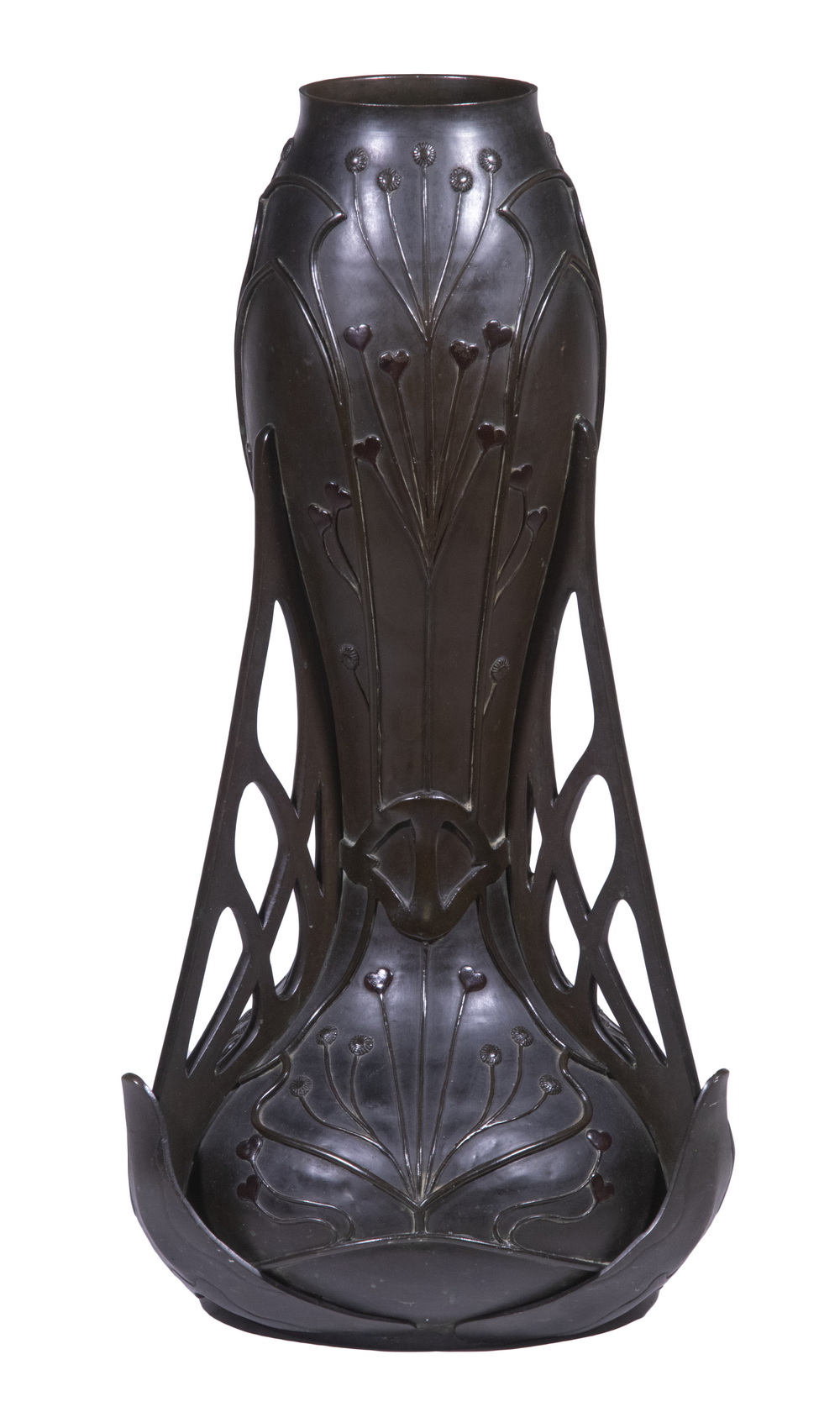 BRONZE ART NOUVEAU VASE Late 19th c.