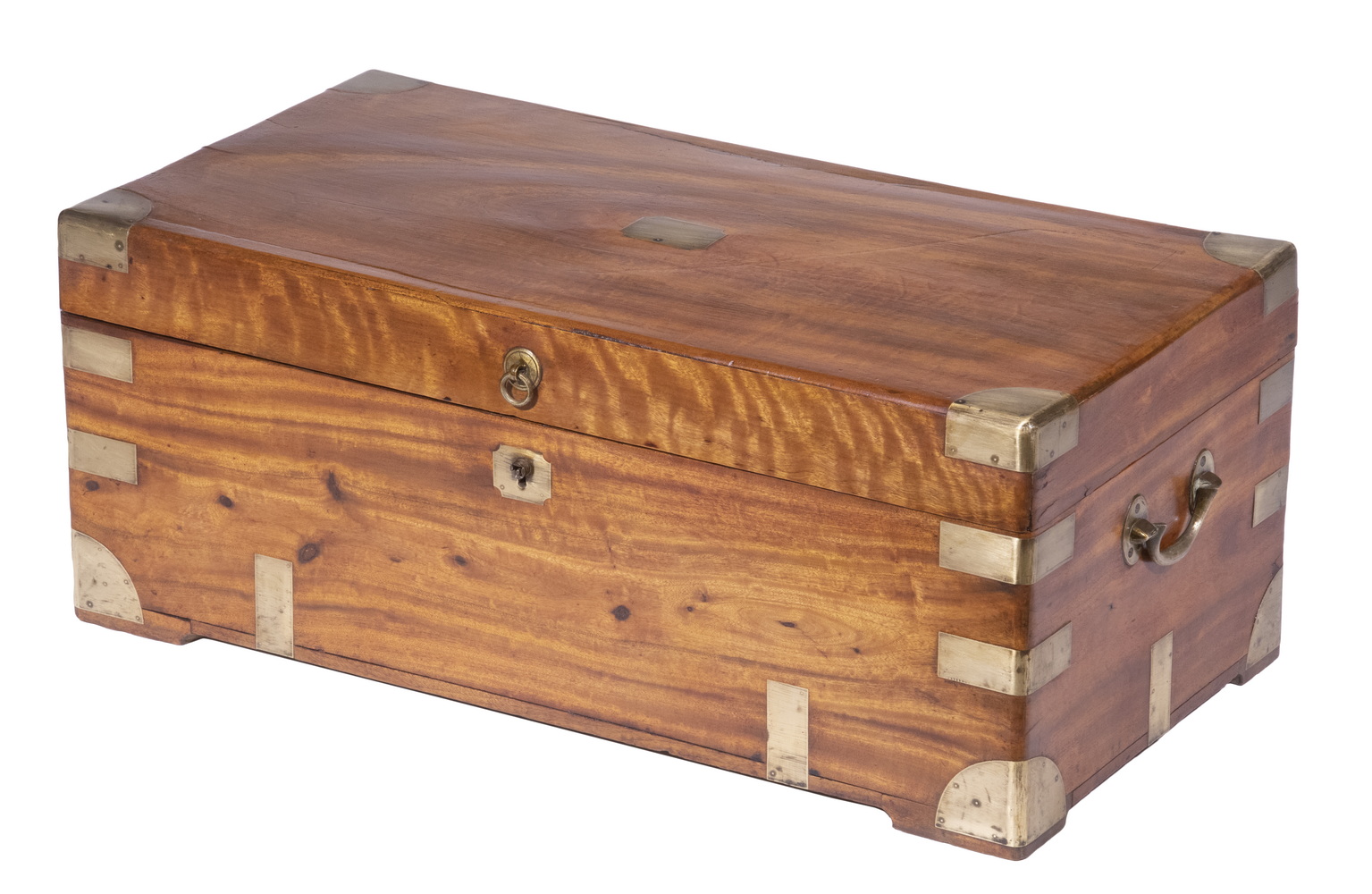 BRASS BOUND CAMPHORWOOD TRUNK 19th