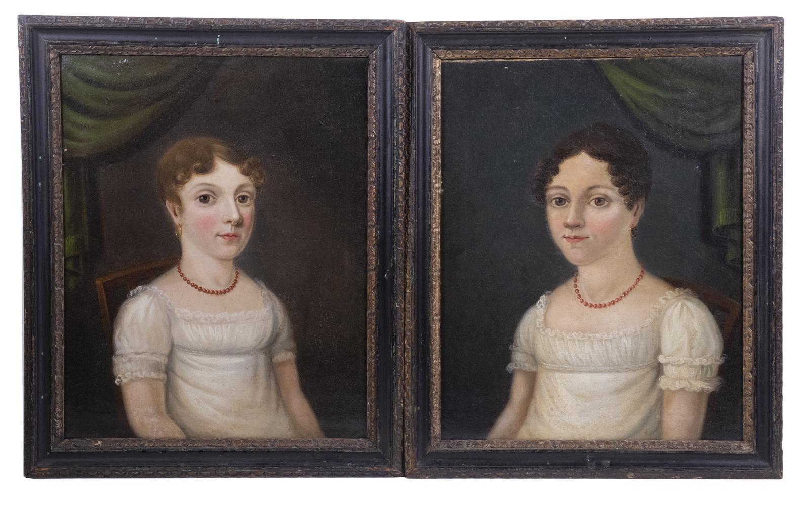 A RARE PAIR OF PORTRAIT PAINTINGS OF