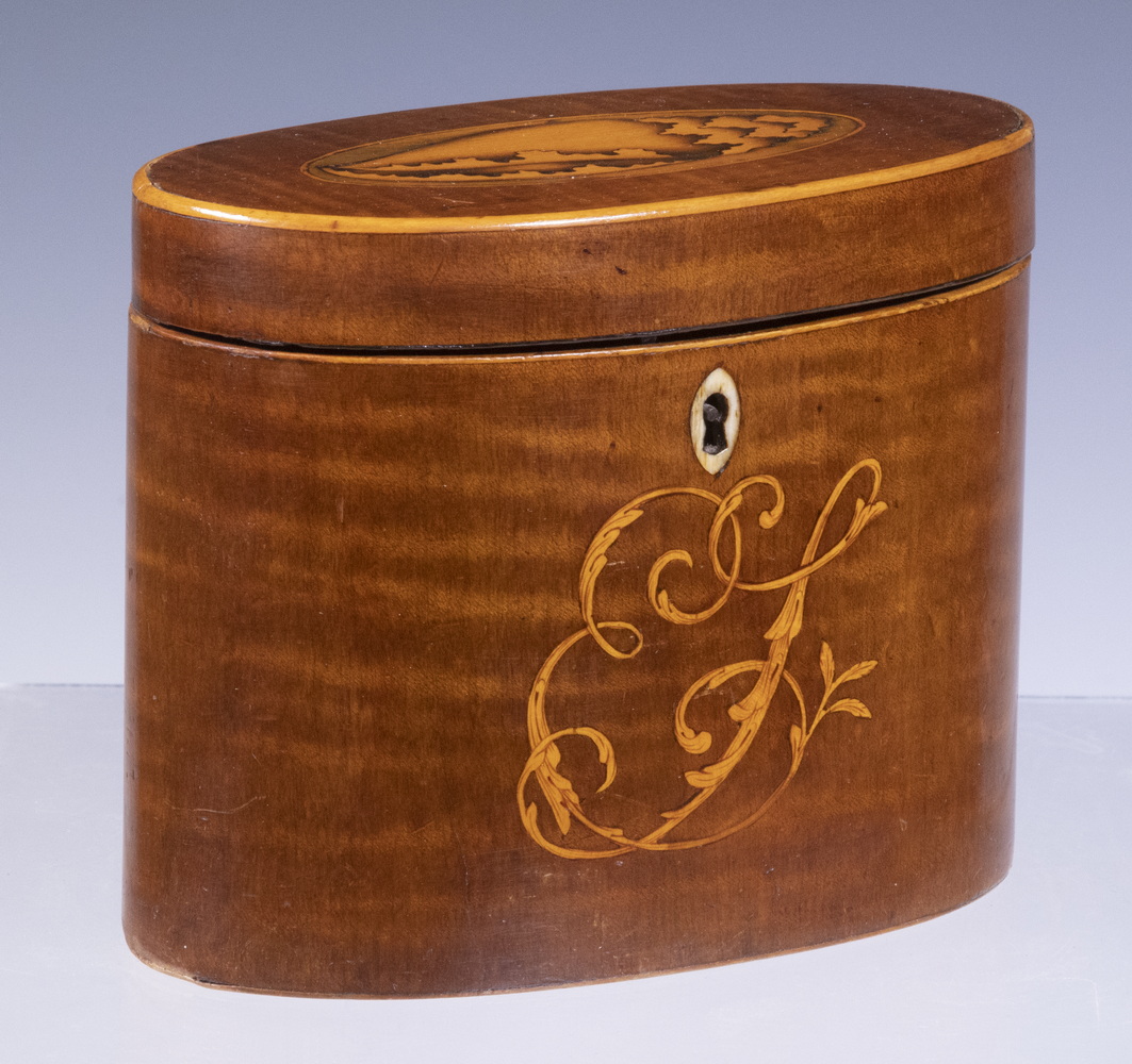 OVAL TEA CADDY Early 19th c English 2b1b6a