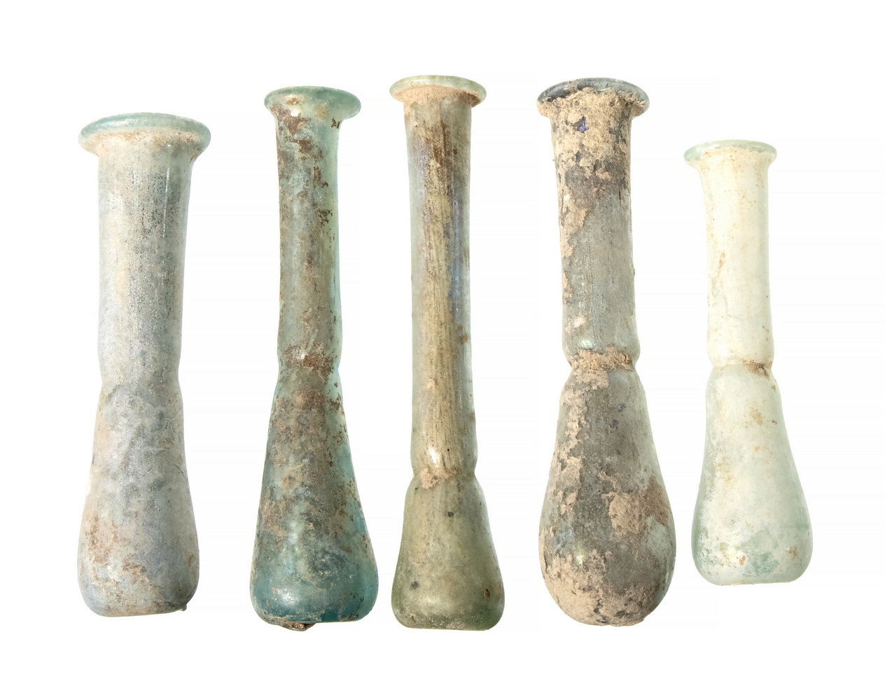  5 ANCIENT ROMAN GLASS BOTTLES 2b1ba9