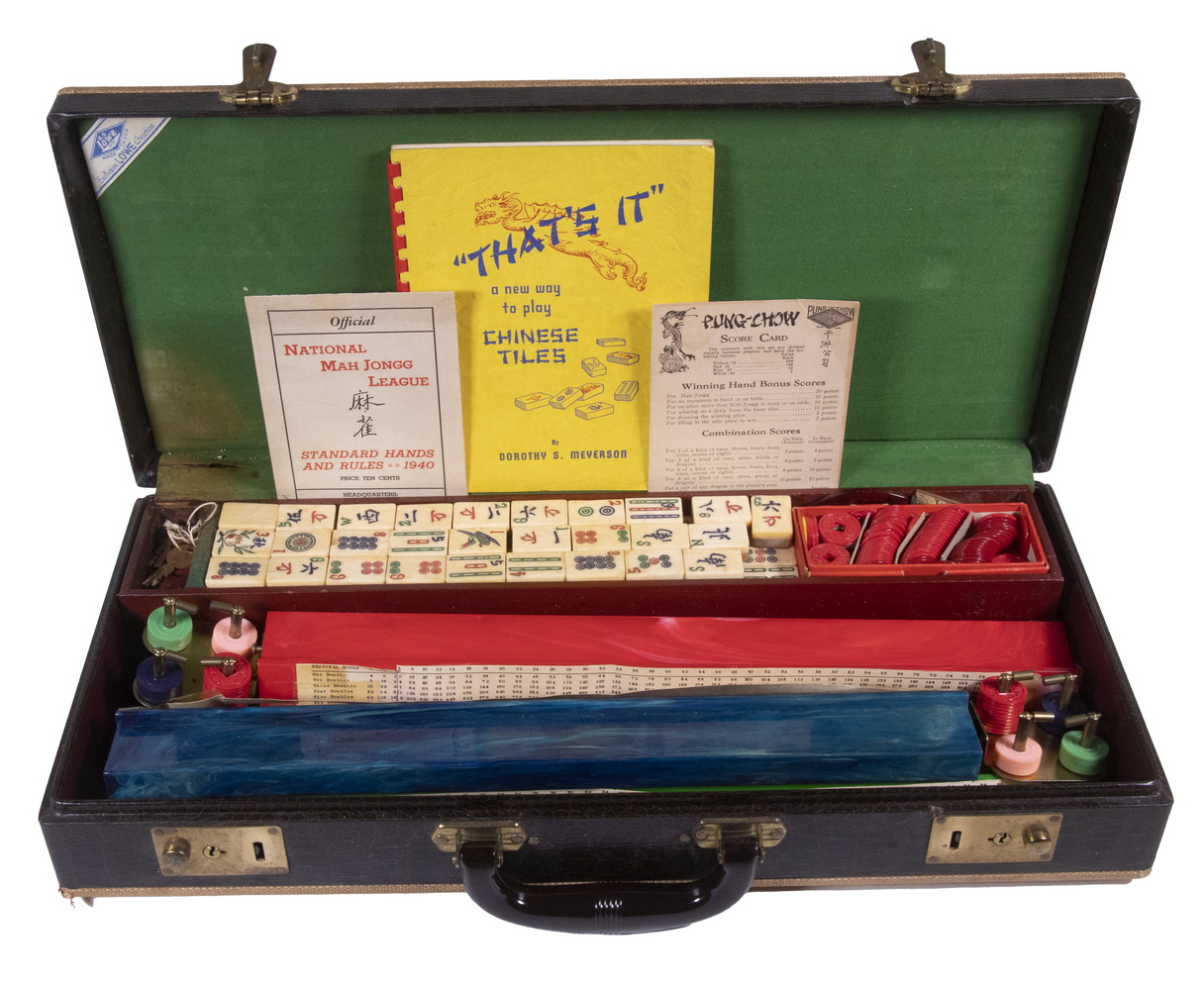 CASED MAHJONG GAME SET 1920s Era 2b1c61