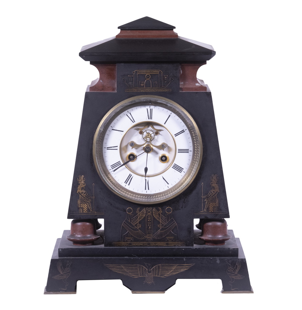 FRENCH EGYPTIAN REVIVAL MANTEL CLOCK