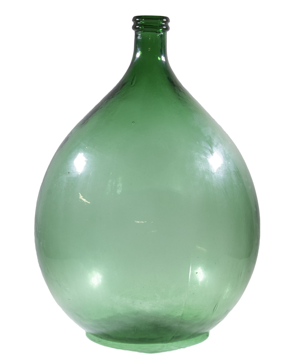 GREEN GLASS DEMIJOHN BOTTLE Large 2b1ca2