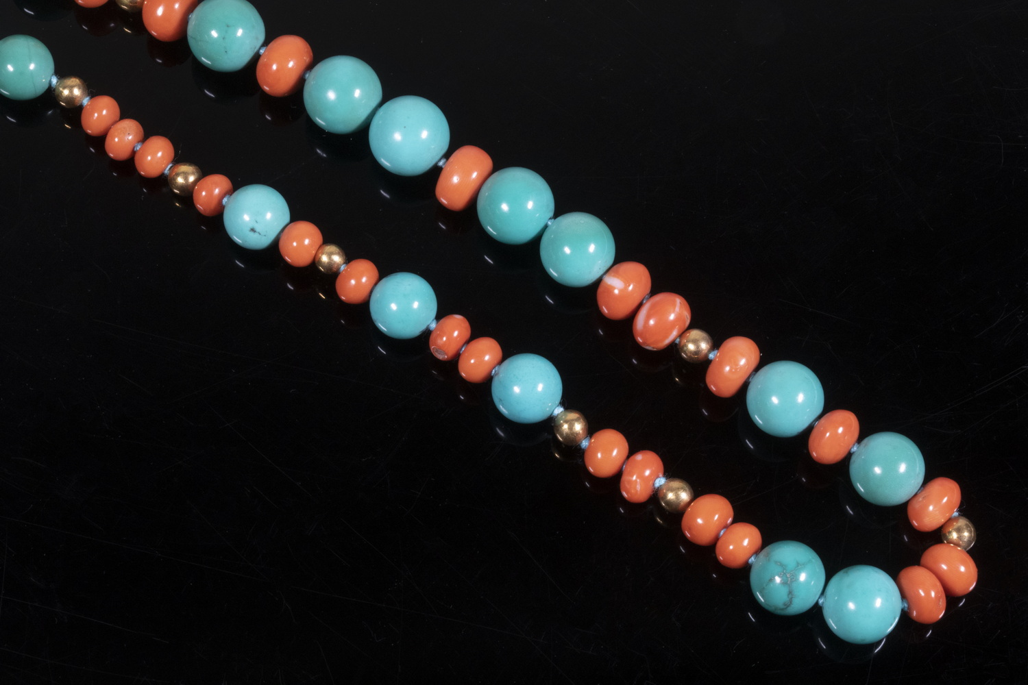 CORAL AND TURQUOISE BEAD NECKLACE 2b1ce4