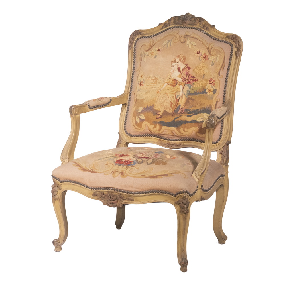 FRENCH OPEN ARMCHAIR Early 20th 2b1cf0