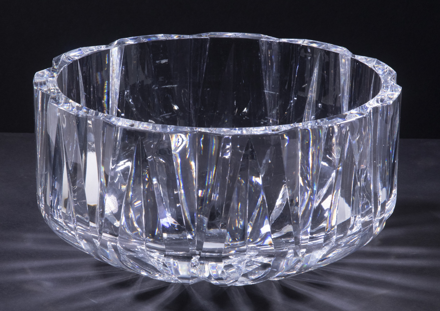 ORREFORS CUT CRYSTAL BOWL Large