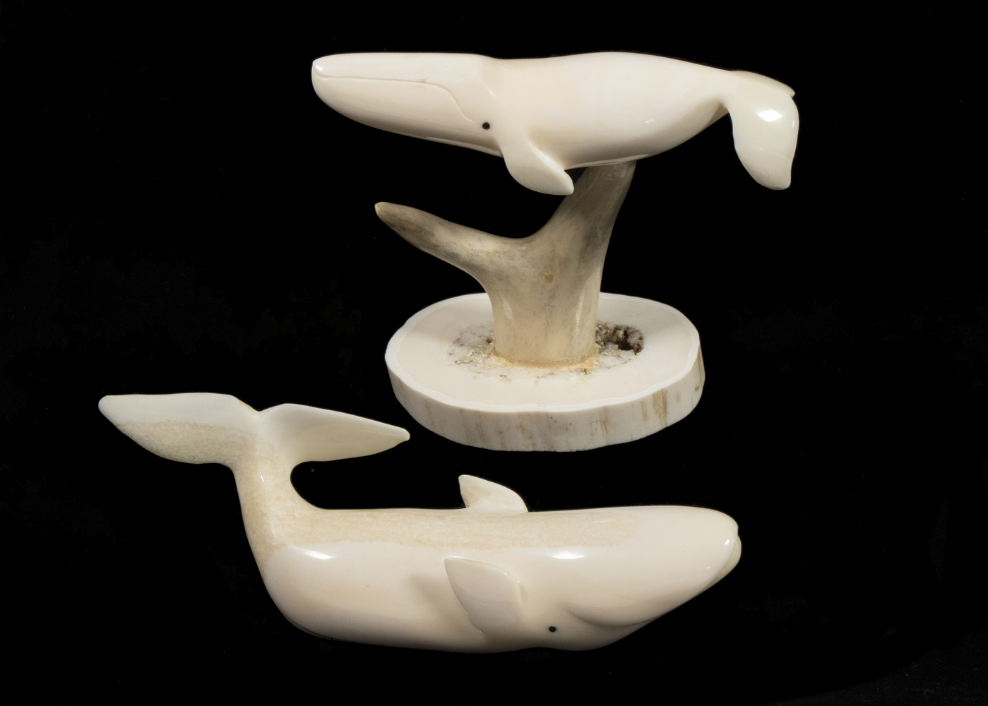(2) INUIT SCULPTURES OF RIGHT WHALES,