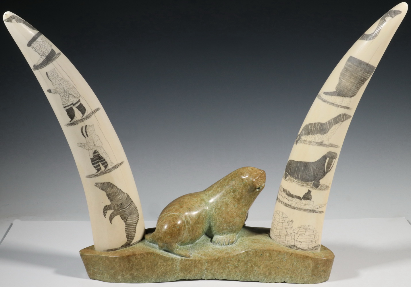 INUIT SCULPTURE OF SOAPSTONE WITH