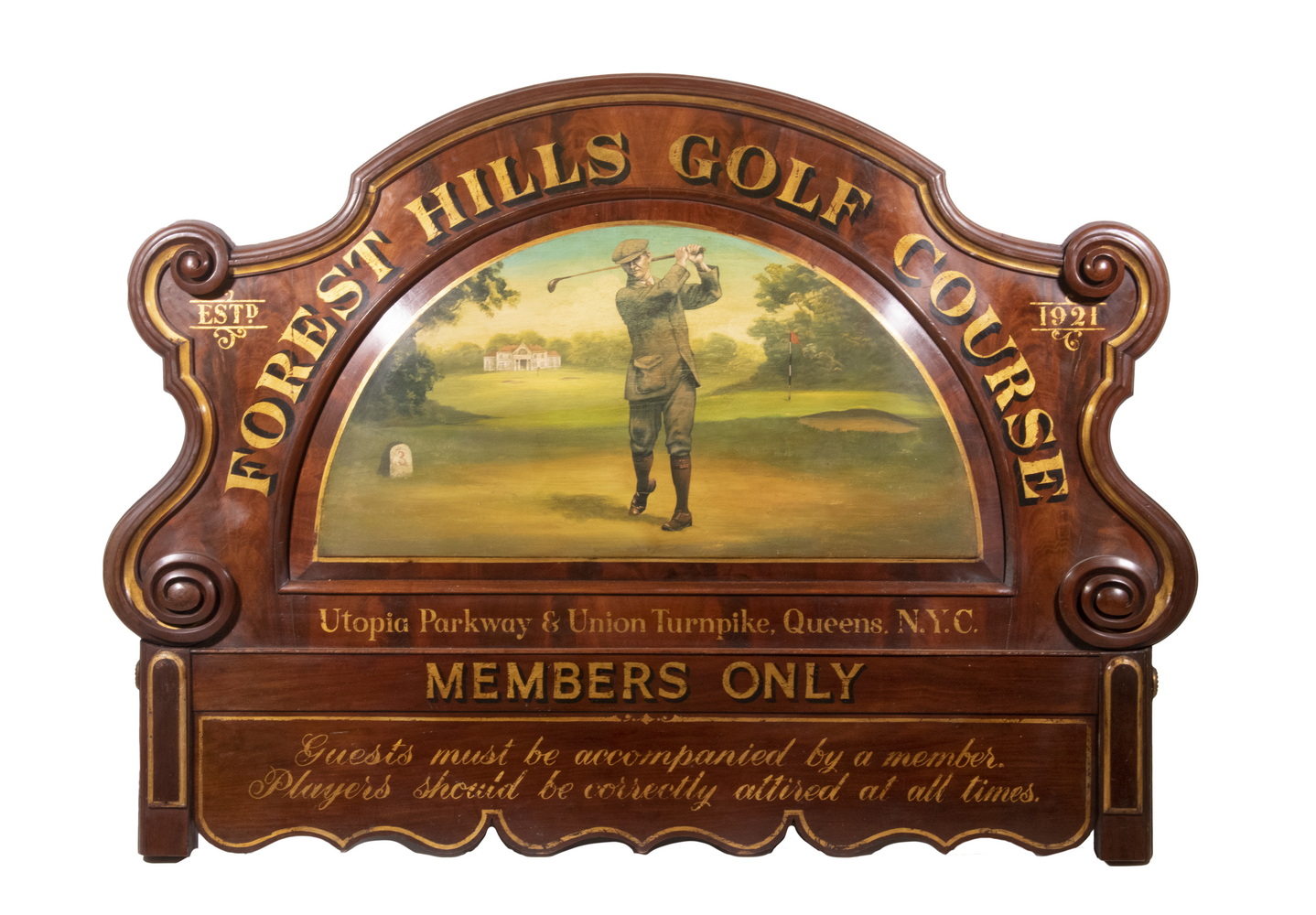 FOREST HILLS GOLF SIGN From a massive