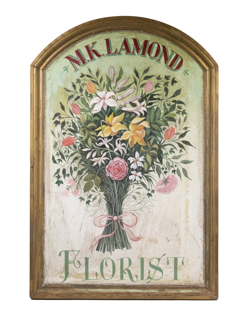 FLORIST SIGN "M.K. Lamond", arched