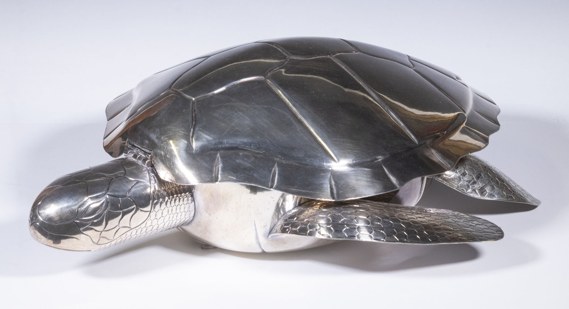 SILVER ON COPPER SEA TURTLE TUREEN Large