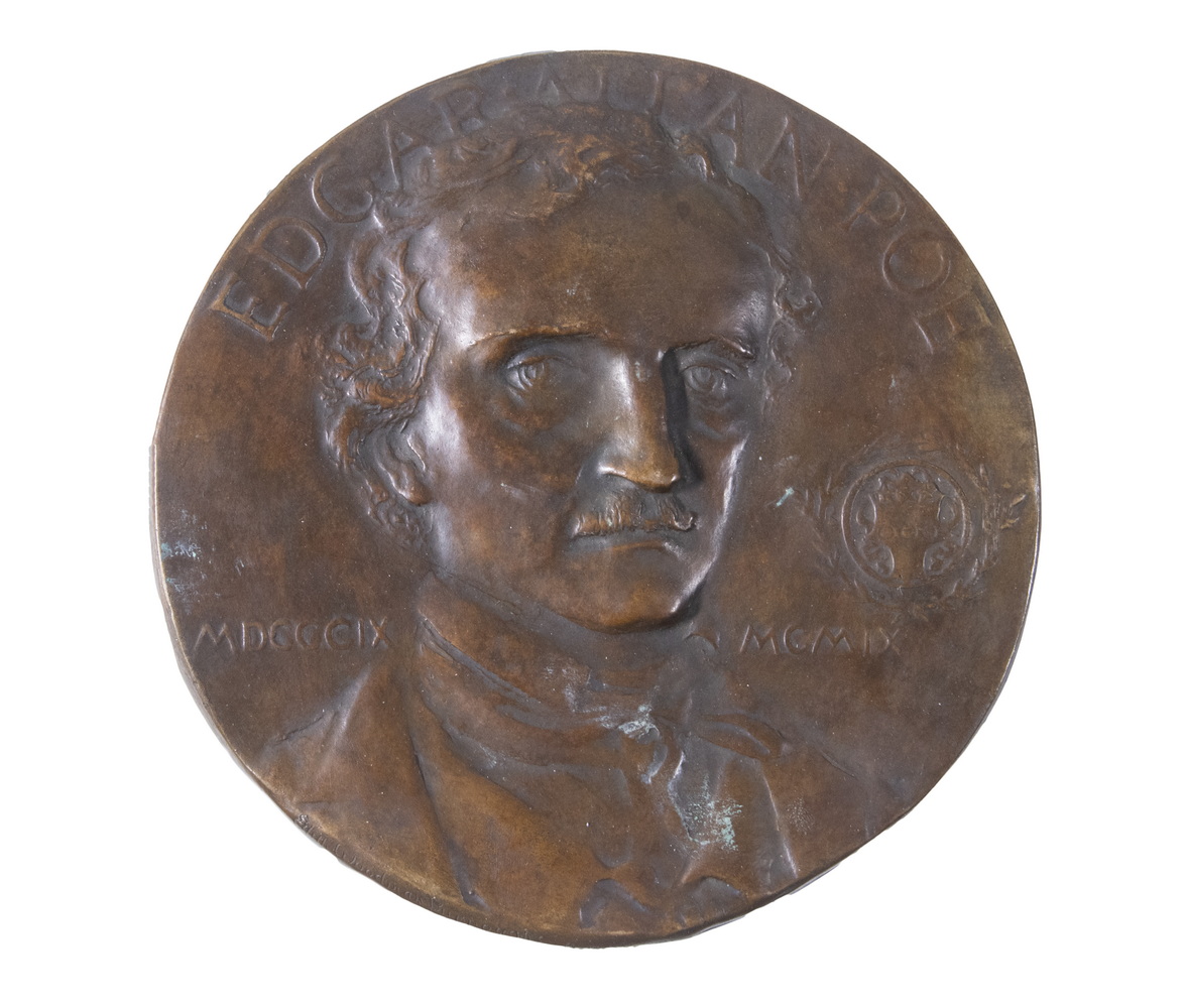 BRONZE ROUNDEL OF EDGAR ALLAN POE 2b1e53